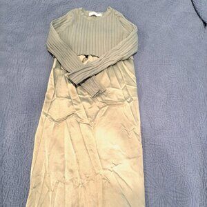 Cropped Sweater and Maxi Dress Set